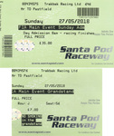 Ticket for Santa Pod Raceway, 27/05/2018