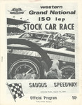 Programme cover of Saugus Speedway, 15/08/1970