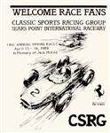 Programme cover of Sonoma Raceway, 16/04/1989