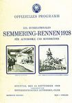 Programme cover of Semmering Hill Climb, 16/09/1928