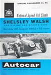 Programme cover of Shelsley Walsh Hill Climb, 26/08/1962