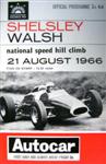 Programme cover of Shelsley Walsh Hill Climb, 21/08/1966