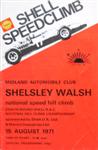 Programme cover of Shelsley Walsh Hill Climb, 15/08/1971