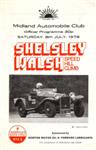 Programme cover of Shelsley Walsh Hill Climb, 08/07/1978