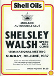 Programme cover of Shelsley Walsh Hill Climb, 07/06/1987