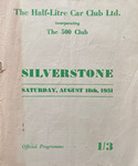 Programme cover of Silverstone Circuit, 18/08/1951