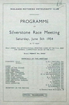 Programme cover of Silverstone Circuit, 05/06/1954