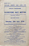 Programme cover of Silverstone Circuit, 19/06/1954