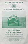 Programme cover of Silverstone Circuit, 31/07/1954