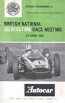 Programme cover of Silverstone Circuit, 29/04/1961
