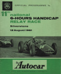 Programme cover of Silverstone Circuit, 12/08/1961