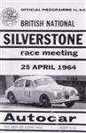 Programme cover of Silverstone Circuit, 25/04/1964