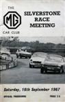 Programme cover of Silverstone Circuit, 16/09/1967