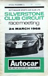 Programme cover of Silverstone Circuit, 24/03/1968