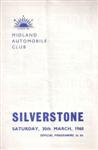 Programme cover of Silverstone Circuit, 30/03/1968