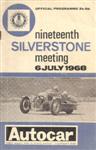 Programme cover of Silverstone Circuit, 06/07/1968