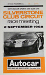 Programme cover of Silverstone Circuit, 02/09/1968