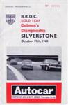 Programme cover of Silverstone Circuit, 19/10/1968