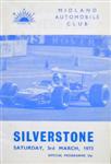 Programme cover of Silverstone Circuit, 03/03/1973