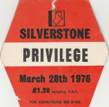 Ticket for Silverstone Circuit, 28/03/1976