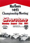 Programme cover of Silverstone Circuit, 31/08/1981