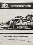 Programme cover of Silverstone Circuit, 10/10/1981