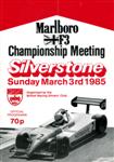 Programme cover of Silverstone Circuit, 03/03/1985