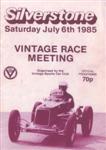 Programme cover of Silverstone Circuit, 06/07/1985
