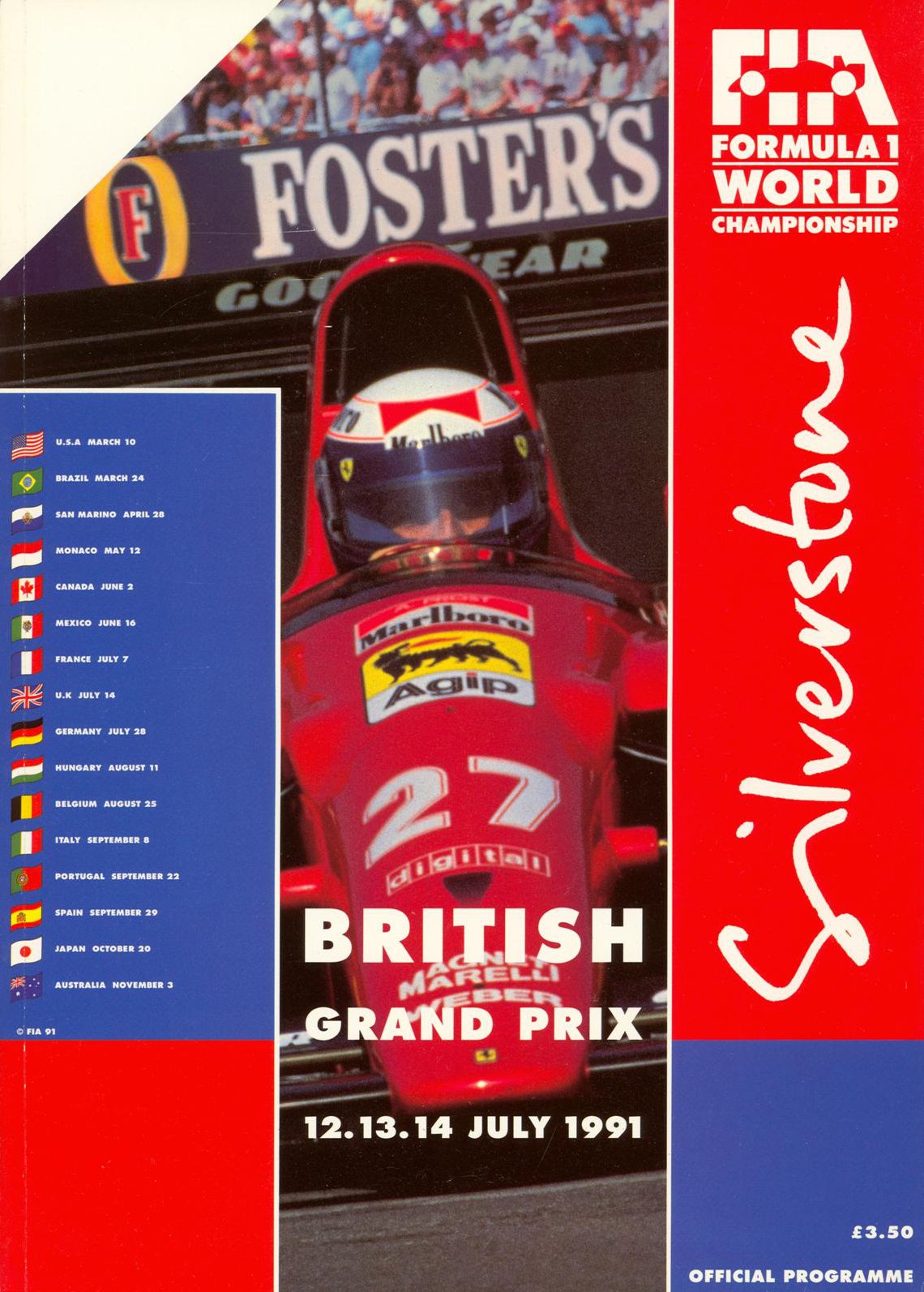 Programa 1991 Silverstone 19/5/91 BRDC Imperio trofeo-FIA World tenido coches 