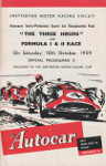 Programme cover of Snetterton Circuit, 10/10/1959