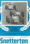 Programme cover of Snetterton Circuit, 10/11/1974