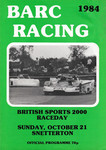 Programme cover of Snetterton Circuit, 21/10/1984