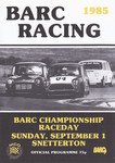 Programme cover of Snetterton Circuit, 01/09/1985