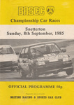 Programme cover of Snetterton Circuit, 08/09/1985