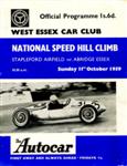 Programme cover of Stapleford Hill Climb, 11/10/1959