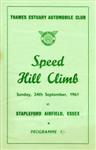 Programme cover of Stapleford Hill Climb, 24/09/1961