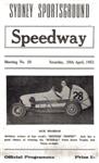 Programme cover of Sydney Sports Ground Speedway, 28/04/1951