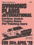 Programme cover of Symmons Plains, 30/04/1972