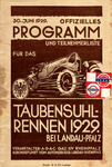 Programme cover of Taubensuhl Hill Climb, 30/06/1929