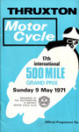 Programme cover of Thruxton Race Circuit, 09/05/1971