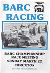 Programme cover of Thruxton Race Circuit, 22/03/1981