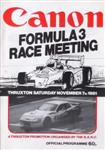 Programme cover of Thruxton Race Circuit, 07/11/1981
