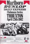 Programme cover of Thruxton Race Circuit, 25/04/1982