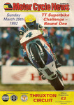 Programme cover of Thruxton Race Circuit, 29/03/1992