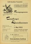 Programme cover of Trostberger Dreiecksrennen, 01/05/1953