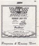 Programme cover of US 30 Speedway, 04/07/1994