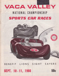 Programme cover of Vaca Valley Raceway, 11/09/1966