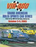 Programme cover of Virginia International Raceway, 05/10/2003
