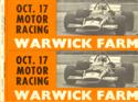 Car sticker for Warwick Farm, 17/10/1971