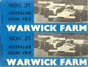 Car sticker for Warwick Farm, 21/11/1971